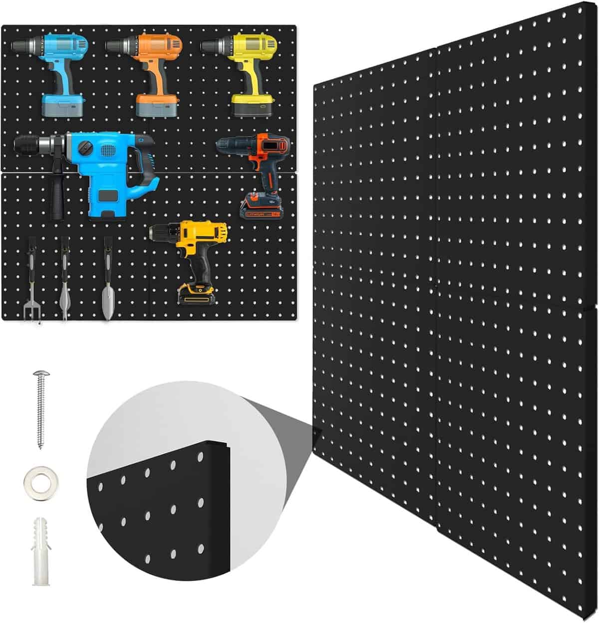 Peg Board, 4 Pack Metal Pegboard