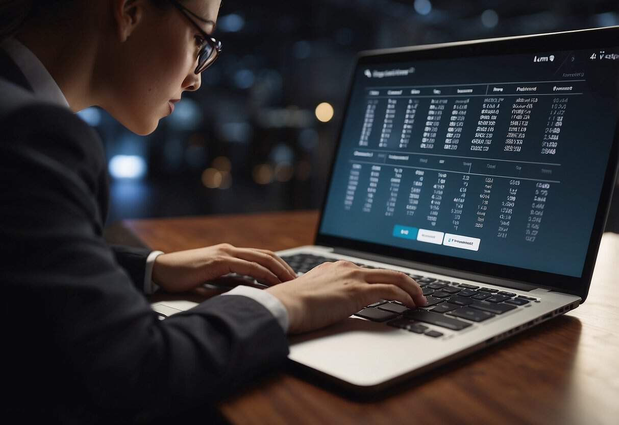 A virtual assistant typing on a laptop while managing calendars, answering emails, and organizing files. A phone rings as they prioritize tasks and communicate effectively