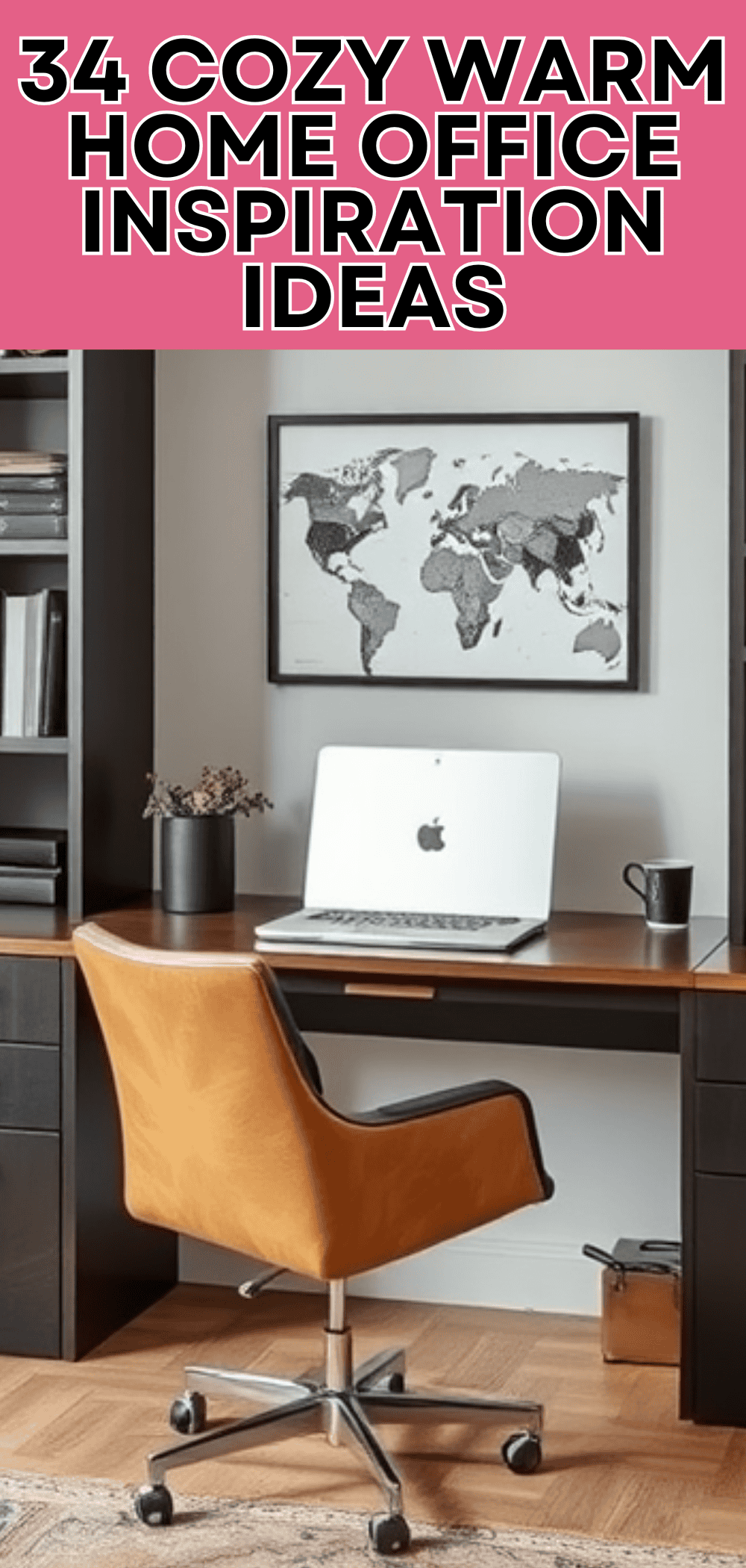 34 Cozy Warm & Dark Home Office Inspiration Ideas - Work Well Remote