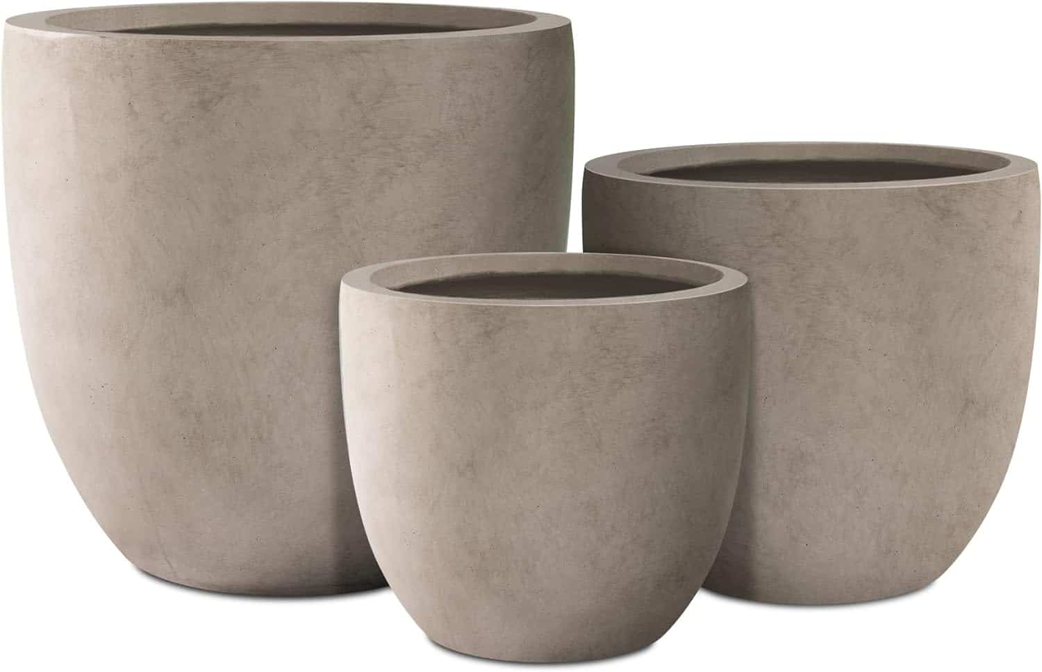 Kante 20",16.5",13.4" Dia Round Concrete Planters (Set of 3)