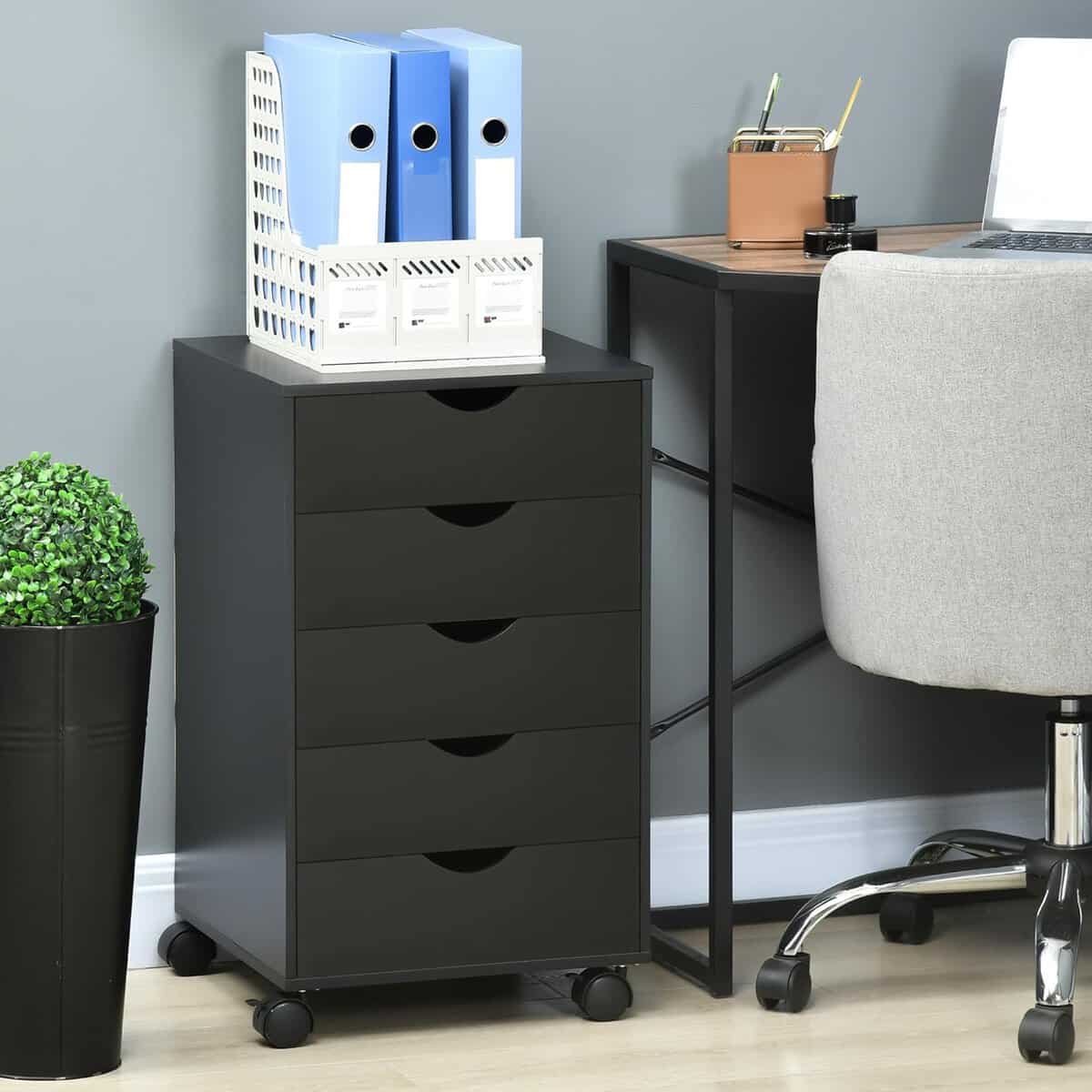 5 Drawer Mobile File Cabinet