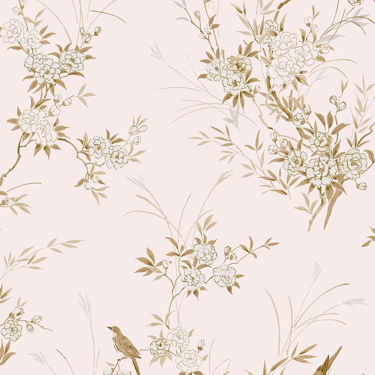 Graham & Brown Shabby Chic by Rachel Ashwell Bird Chinoiserie Pink Gold Wallpaper