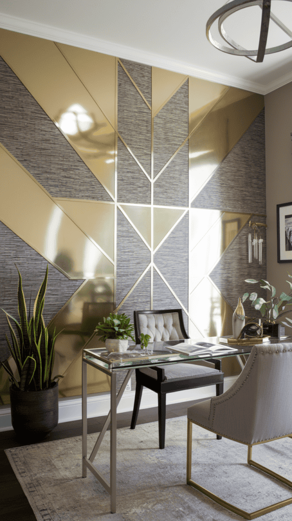 16 Inspiring Feminine Home Office Accent Wall Ideas - Work Well Remote