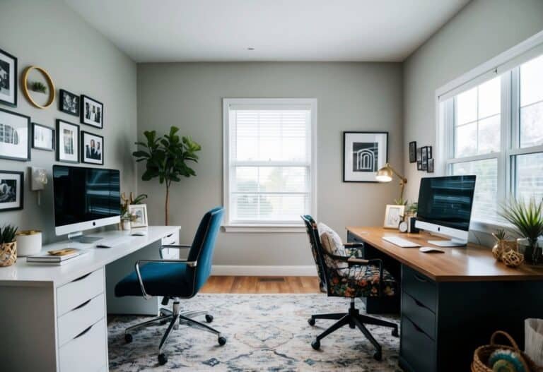 17 Two Desk Home Office Ideas for Maximizing Space - Work Well Remote