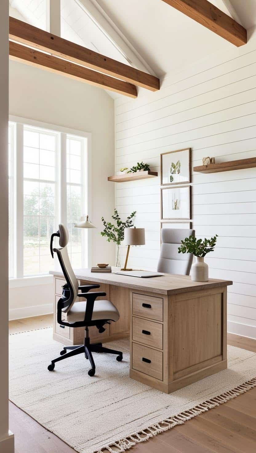 48 Farmhouse Home Office Inspiration Ideas for a Cozy Workspace - Work ...