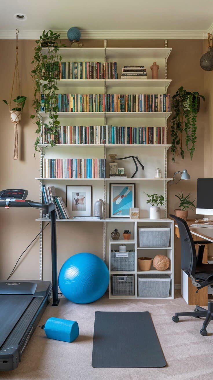 25 Gorgeous Home Office Gym Combo Layout Ideas - Work Well Remote