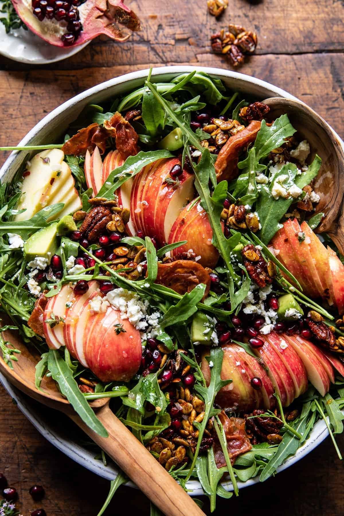 Autumn harvest honeycrisp apple and feta salad