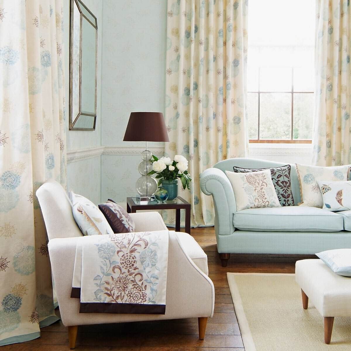 Hygge Scandinavian style cozy winter living room
