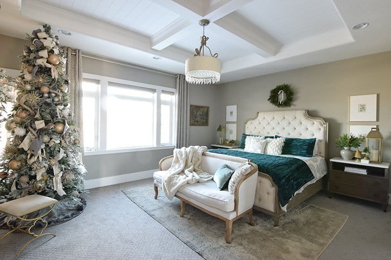 Luxe velvet jewel tone winter bedroom bedding