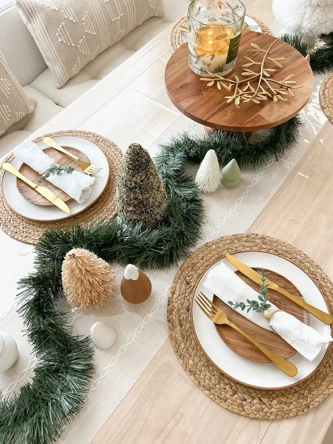 Boho neutral Christmas table