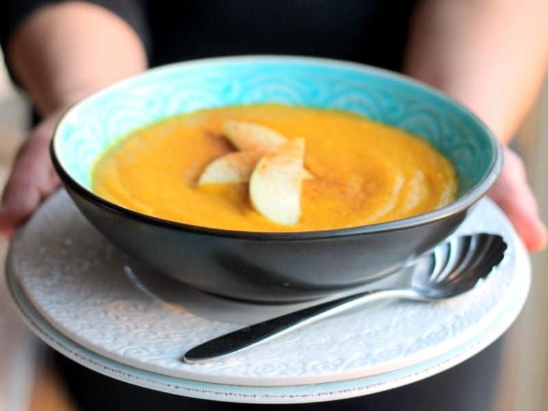 Maple butternut squash and apple soup