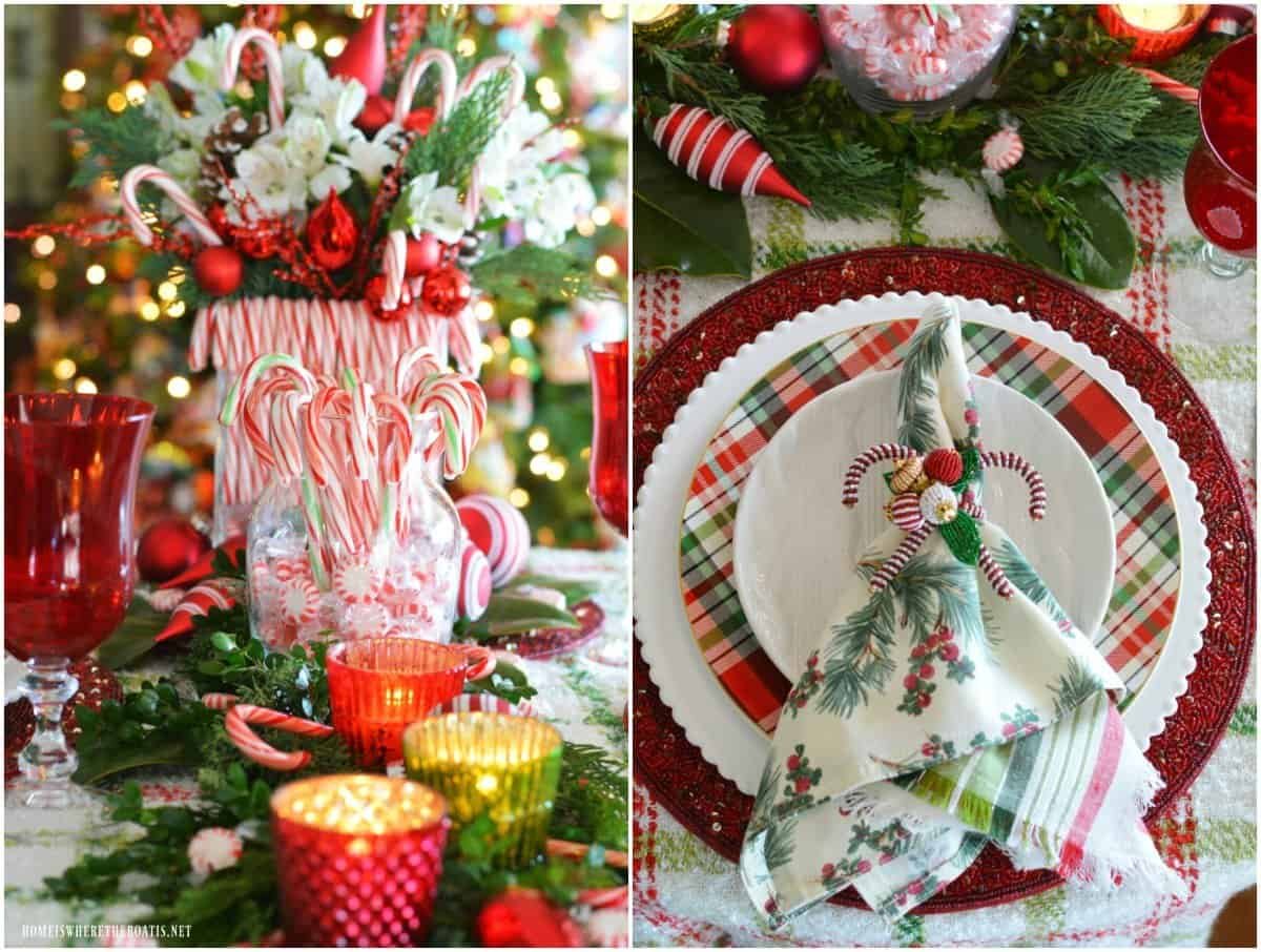 Candy cane Christmas table