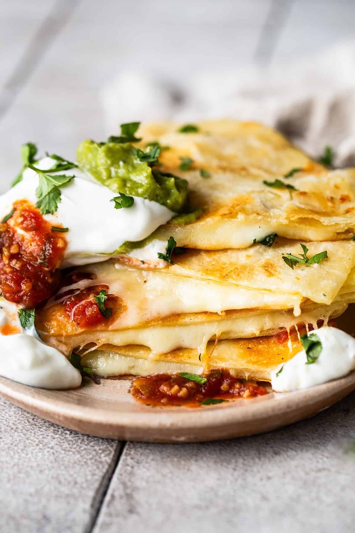 Crispy cheese quesadilla after school snack recipe for kids