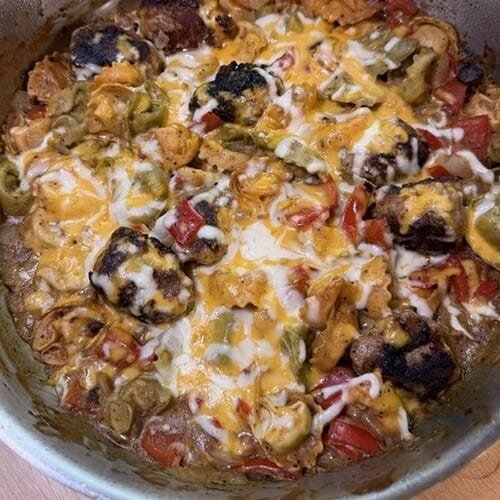 Cheesy Meatball Tortellini Skillet