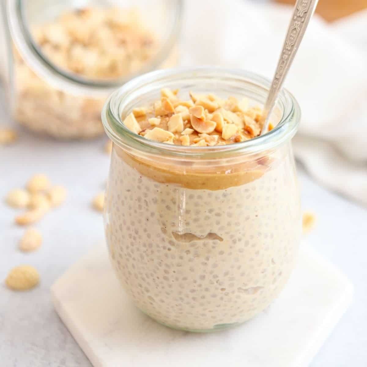 High protein peanut butter chia pudding