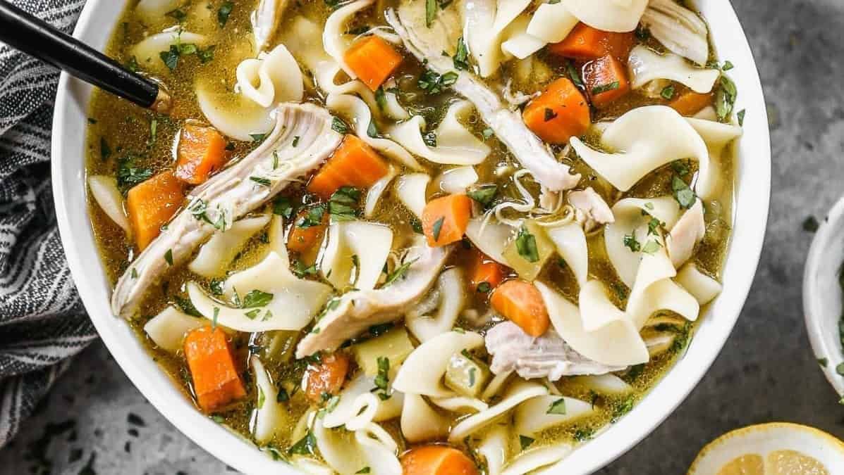Homemade chicken noodle soup