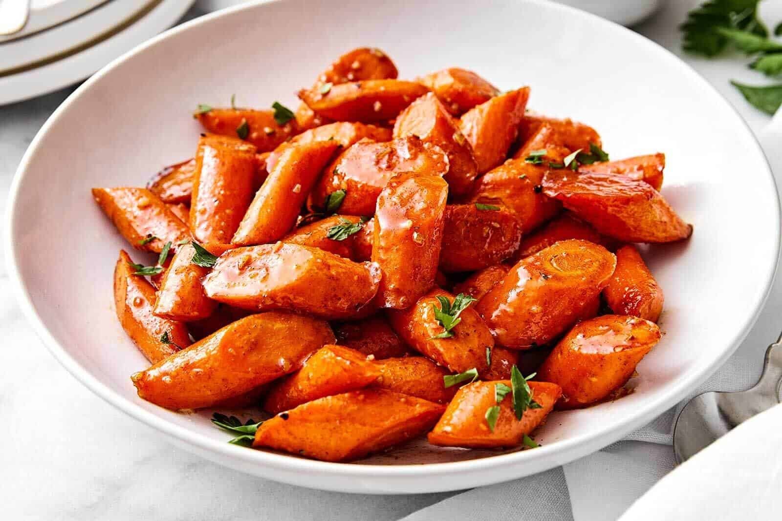 Honey glazed roasted carrots