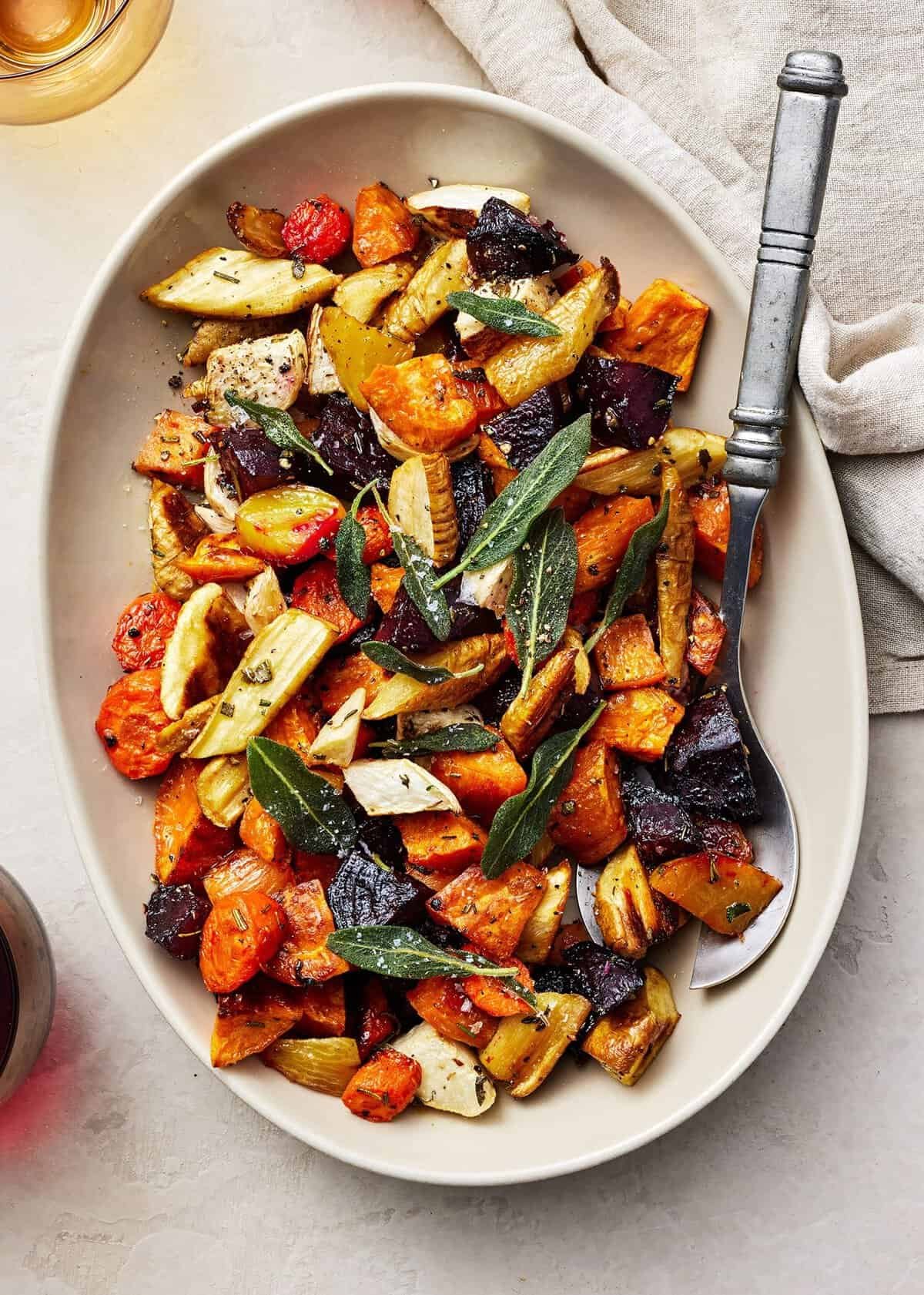 Roasted root vegetables with fresh herbs