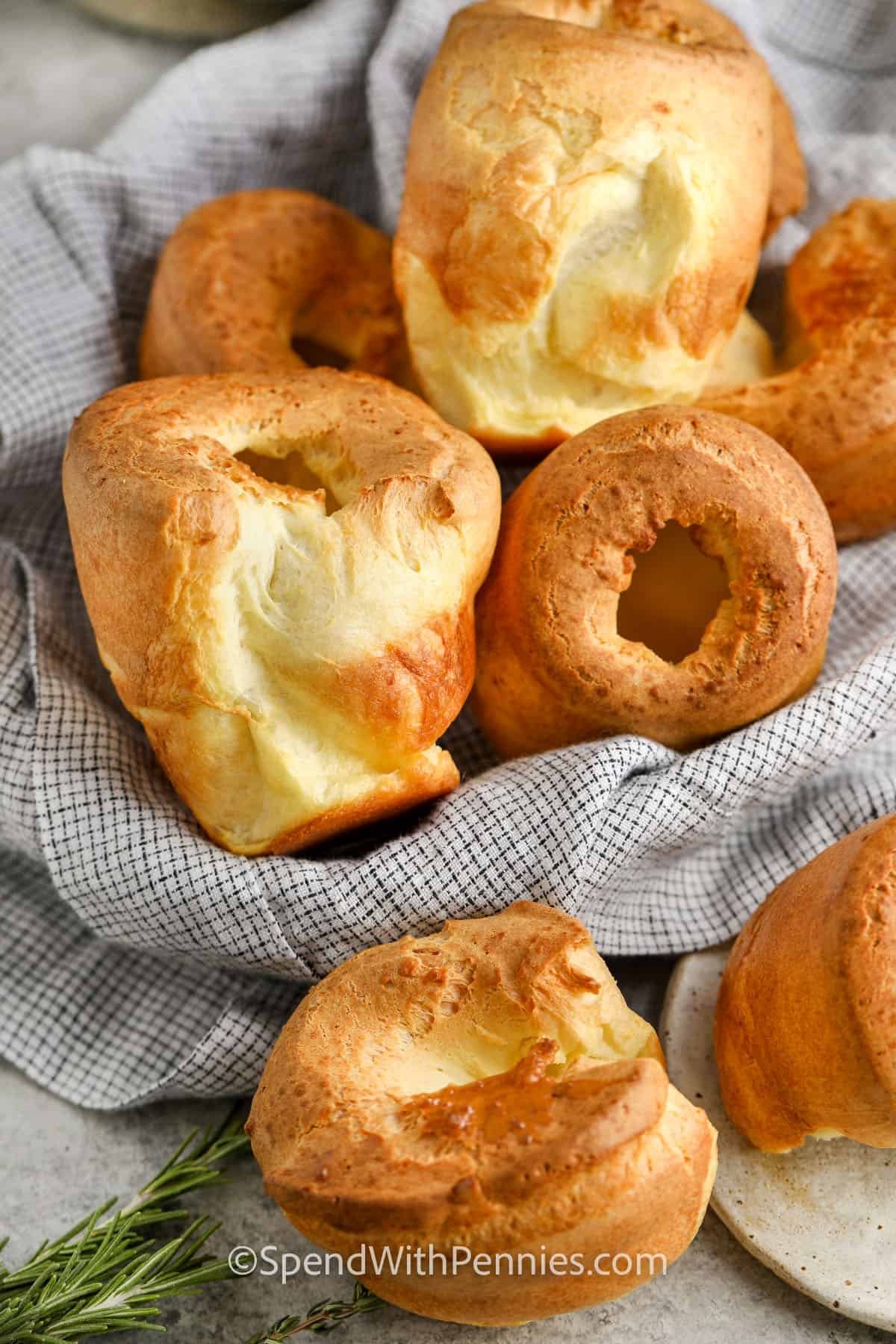 Puffy golden Yorkshire puddings