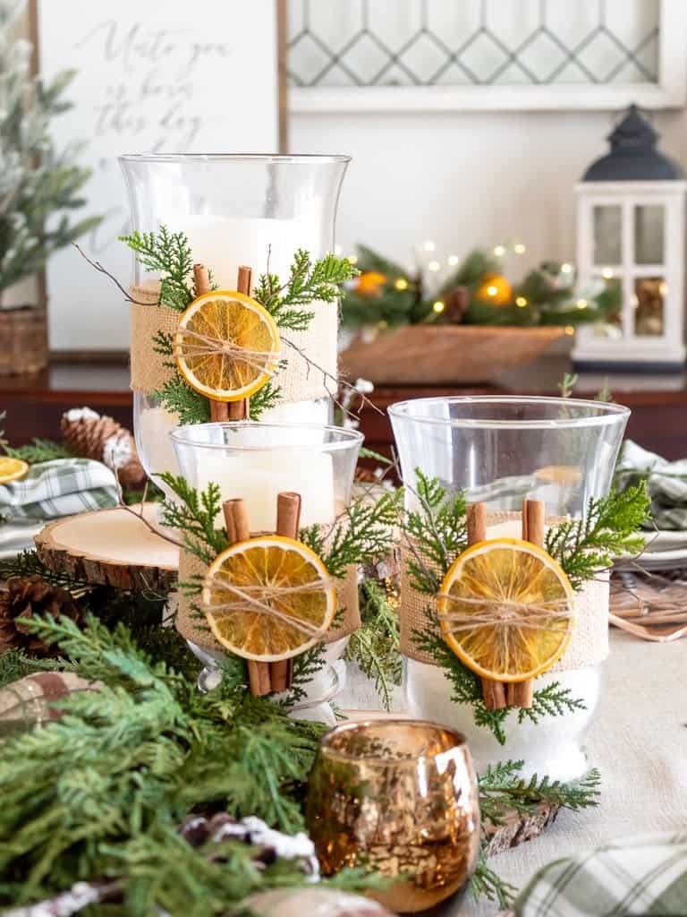 Dried orange rustic Christmas centerpiece