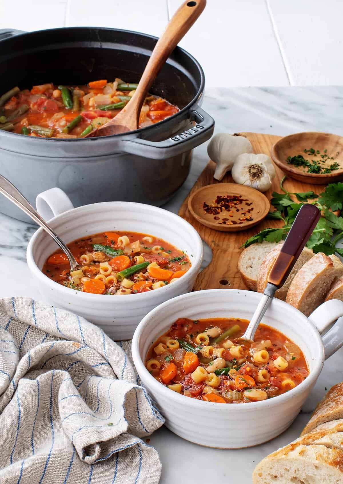 Italian minestrone soup