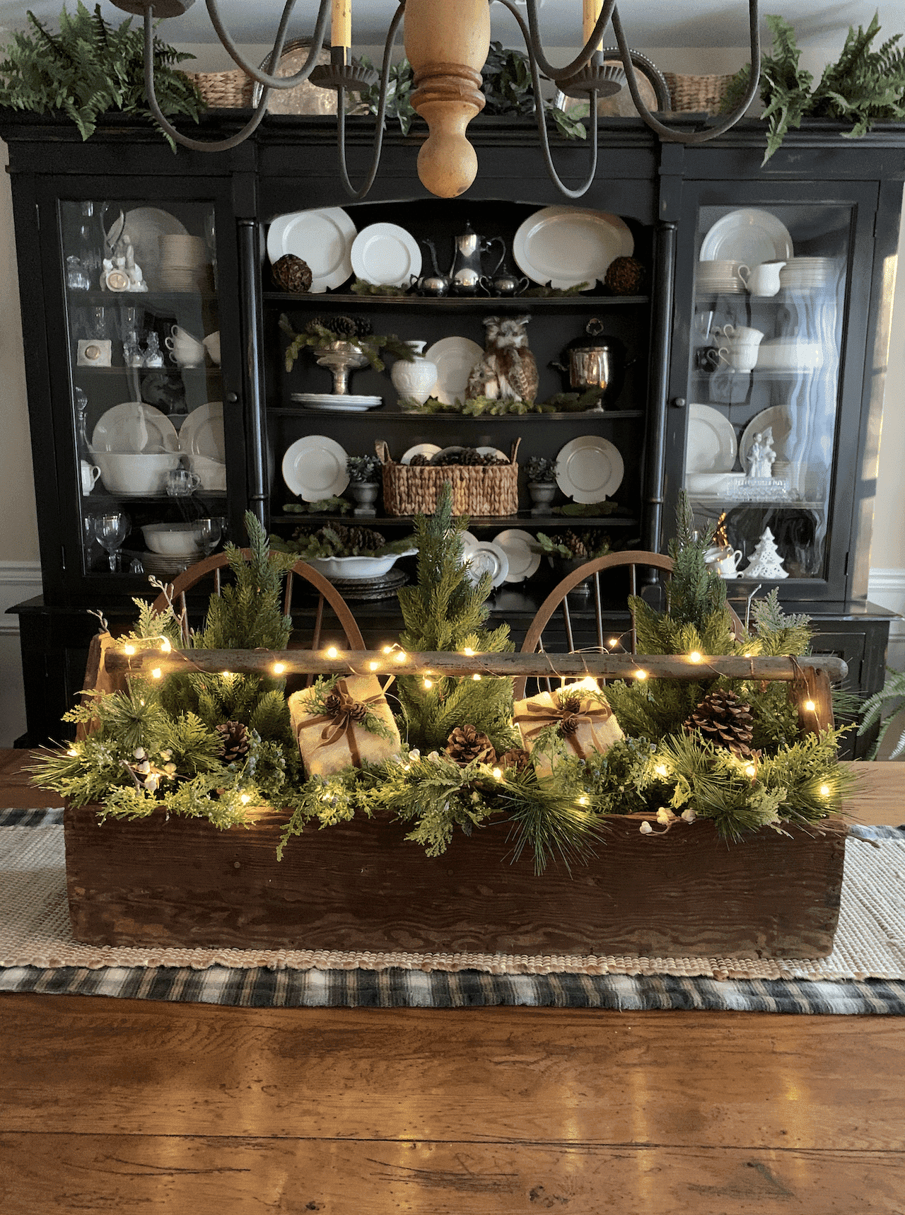 Rustic farmhouse Christmas table