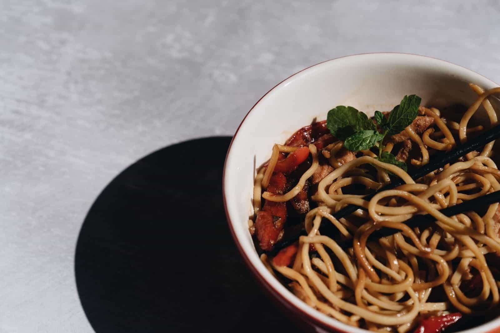 Sweet Potato Noodle Bowl with Peanut Sauce