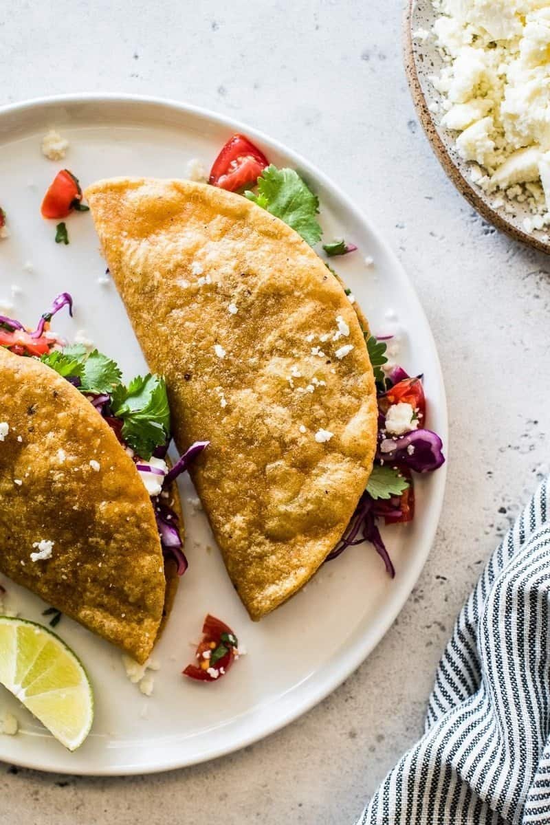 Crispy potato tacos de papa