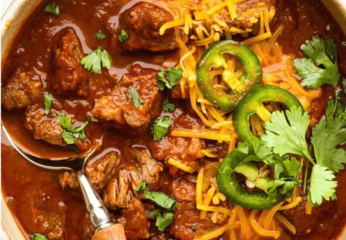 Texas chili with chuck roast