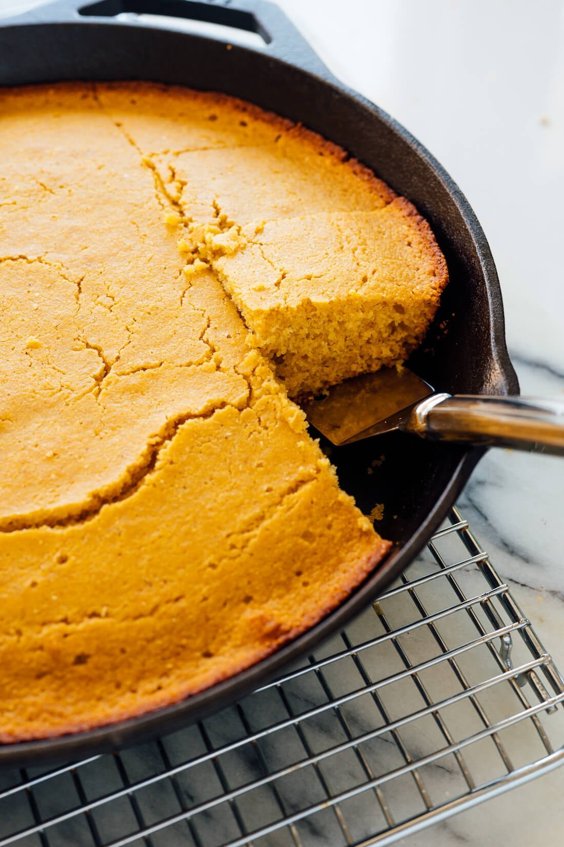 Honey butter skillet cornbread