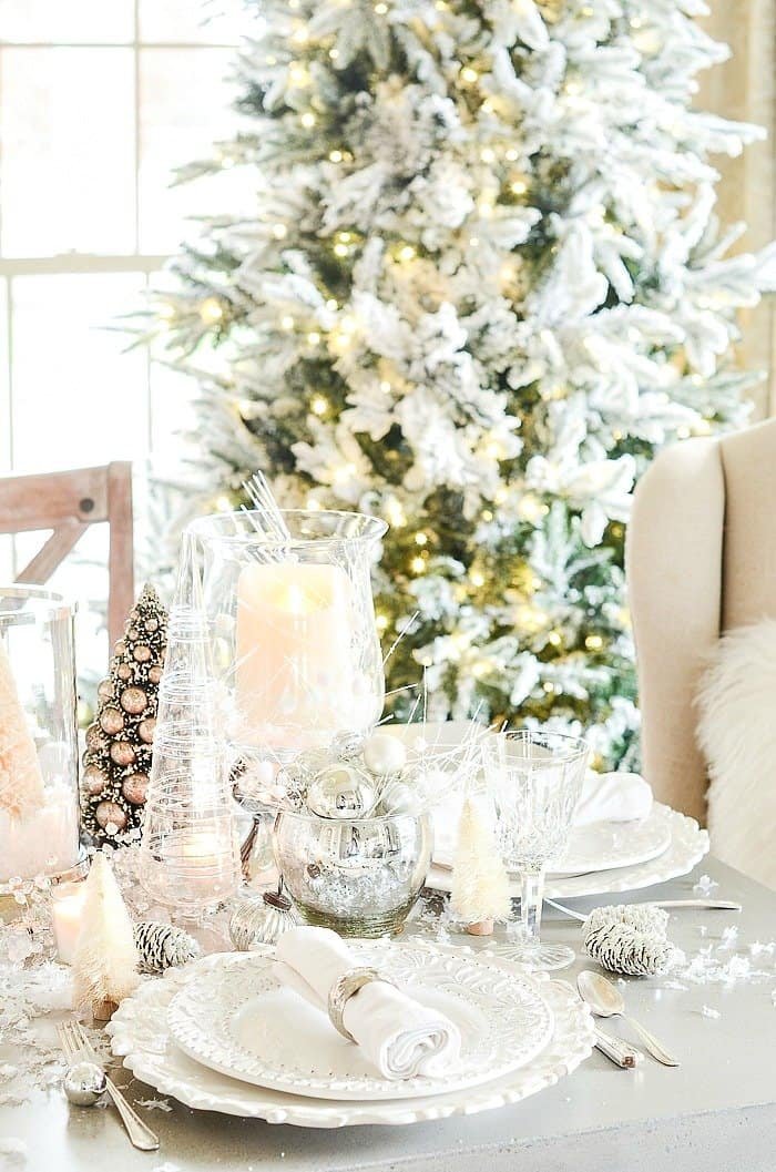 Winter wonderland white Christmas table