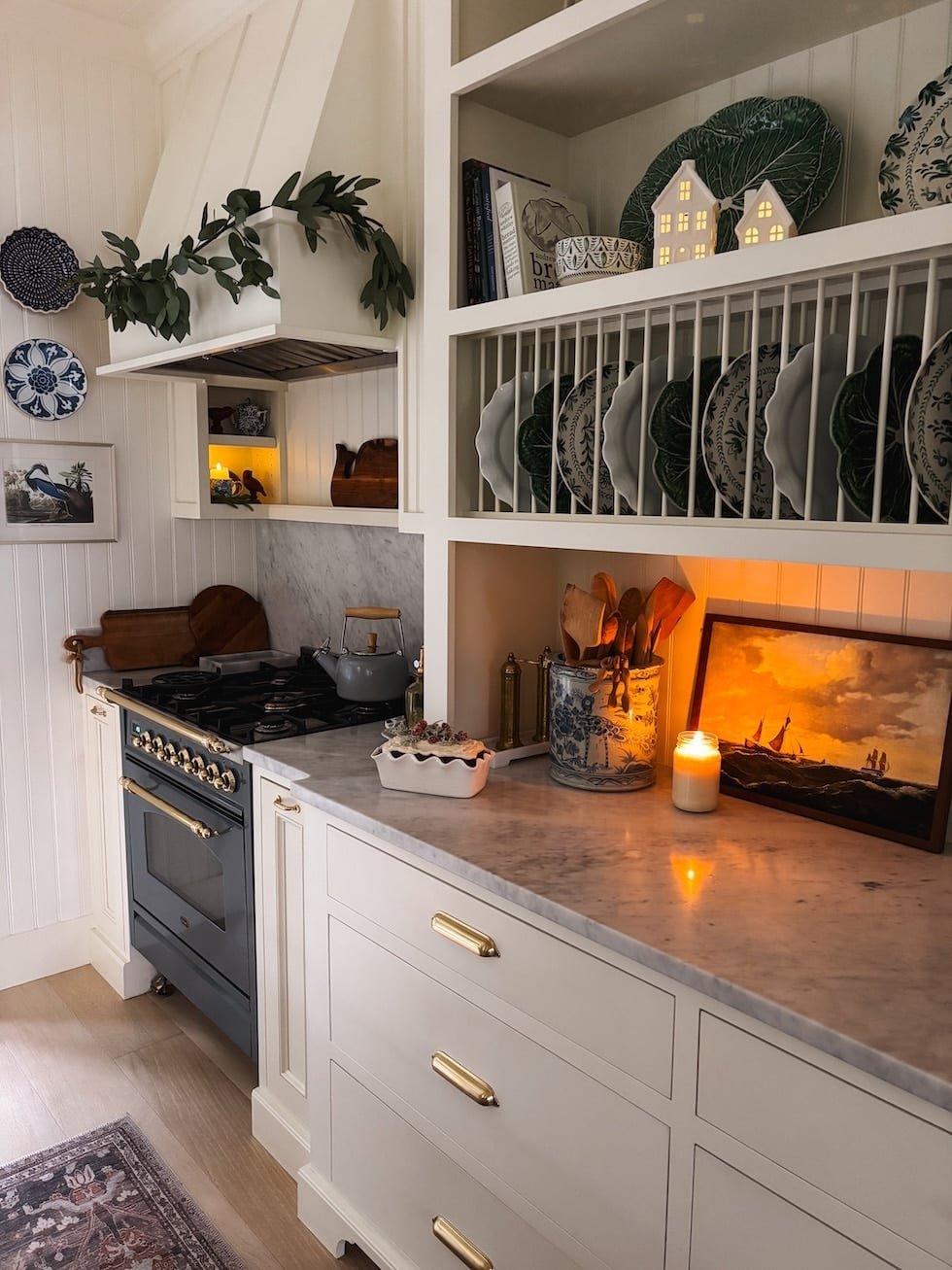 Garland Draped Over the Stove Hood
