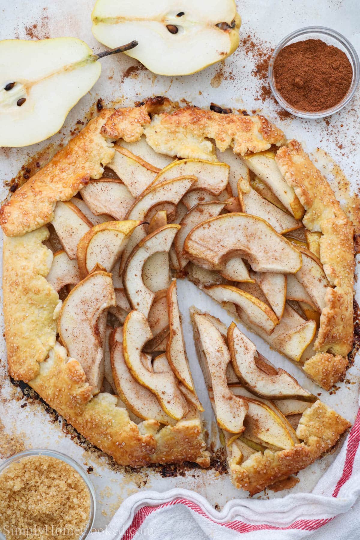 Rustic pear galette with flaky crust